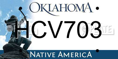 HCV703 Oklahoma License Plate