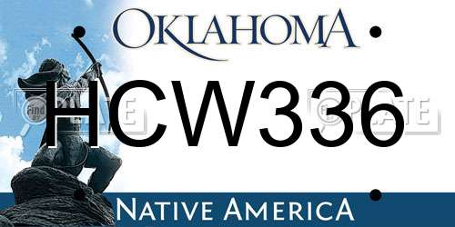 HCW336 Oklahoma License Plate