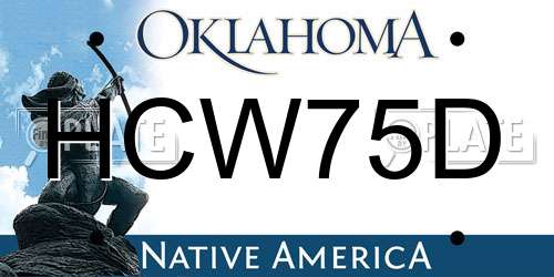 HCW75D Oklahoma License Plate