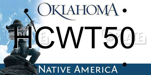 HCWT50 Oklahoma License Plate