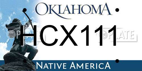HCX111 Oklahoma License Plate
