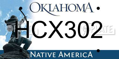 HCX302 Oklahoma License Plate