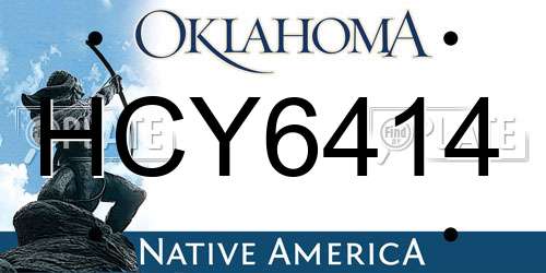 HCY6414 Oklahoma License Plate