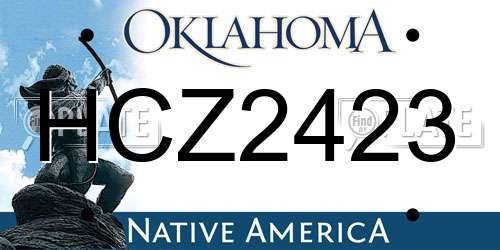 HCZ2423 Oklahoma License Plate