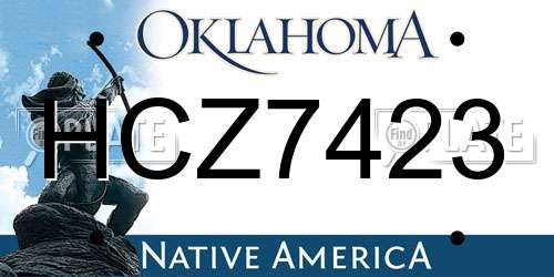 HCZ7423 Oklahoma License Plate