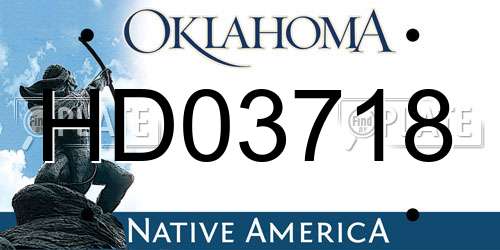 HD03718 Oklahoma License Plate