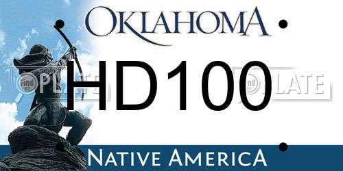 HD100 Oklahoma License Plate