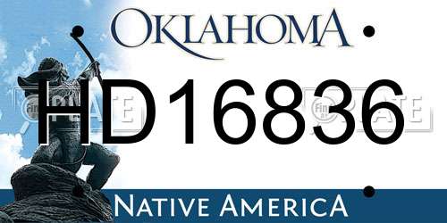 HD16836 Oklahoma License Plate