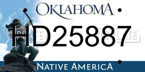 HD25887 Oklahoma License Plate