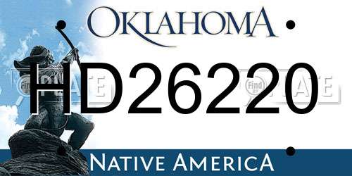 HD26220 Oklahoma License Plate