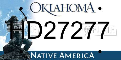 HD27277 Oklahoma License Plate