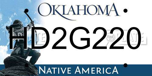 HD2G220 Oklahoma License Plate