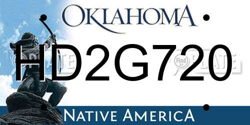 HD2G720 Oklahoma License Plate