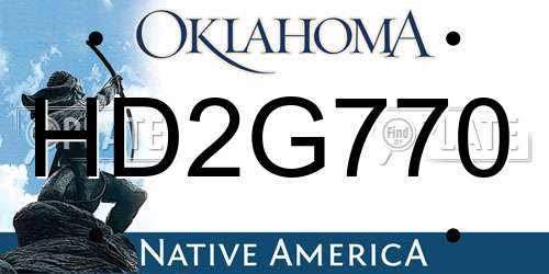 HD2G770 Oklahoma License Plate
