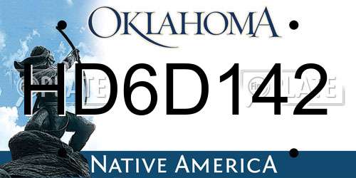 HD6D142 Oklahoma License Plate