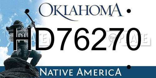 HD76270 Oklahoma License Plate