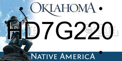 HD7G220 Oklahoma License Plate