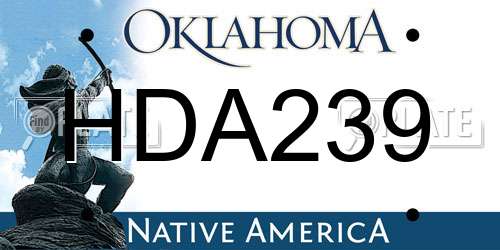 HDA239 Oklahoma License Plate