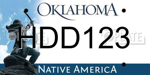 HDD123 Oklahoma License Plate