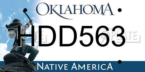 HDD563 Oklahoma License Plate