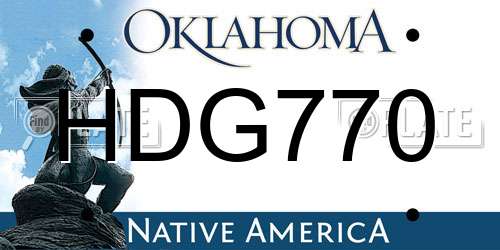 HDG770 Oklahoma License Plate