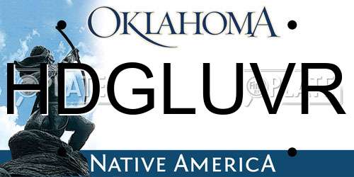 HDGLUVR Oklahoma License Plate