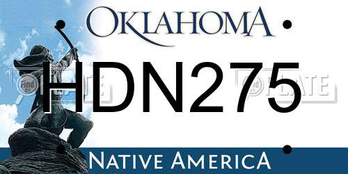 HDN275 Oklahoma License Plate