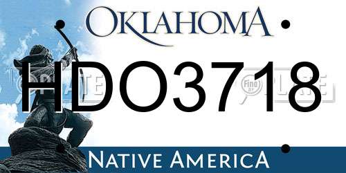 HDO3718 Oklahoma License Plate