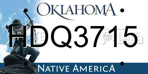HDQ3715 Oklahoma License Plate