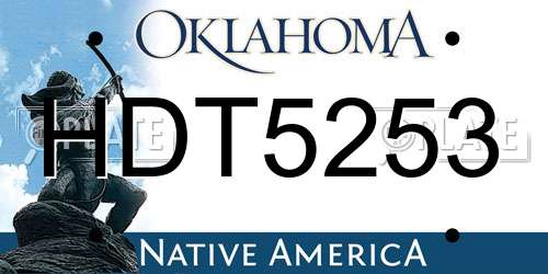 HDT5253 Oklahoma License Plate