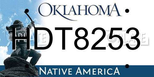 HDT8253 Oklahoma License Plate
