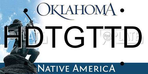 HDTGTTD Oklahoma License Plate