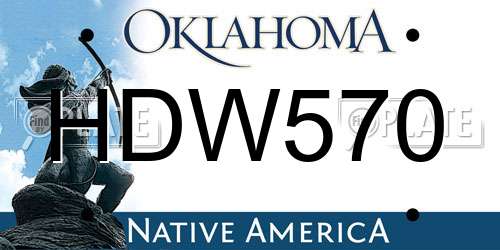 HDW570 Oklahoma License Plate
