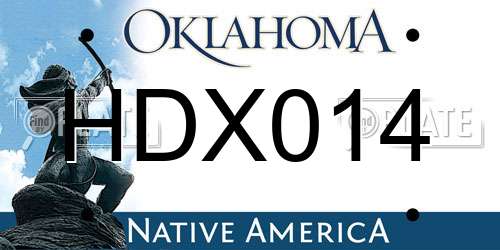 HDX014 Oklahoma License Plate