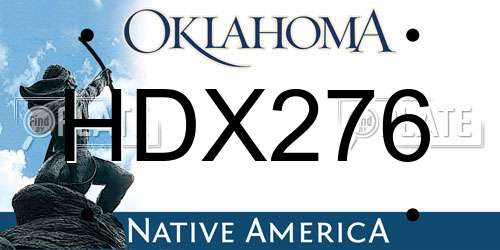 HDX276 Oklahoma License Plate