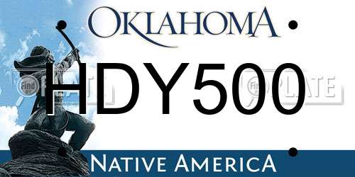 HDY500 Oklahoma License Plate