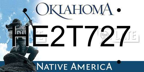 HE2T727 Oklahoma License Plate