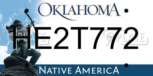 HE2T772 Oklahoma License Plate