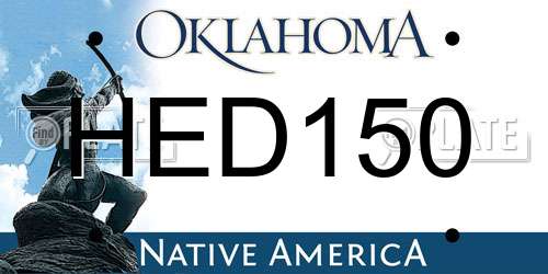 HED150 Oklahoma License Plate
