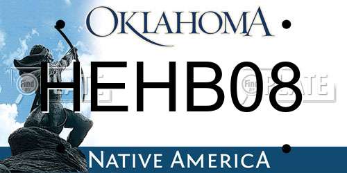 HEHB08 Oklahoma License Plate