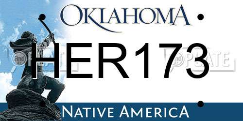 HER173 Oklahoma License Plate