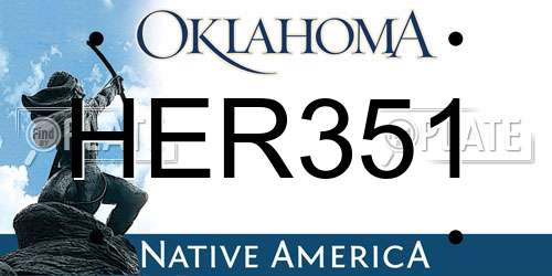 HER351 Oklahoma License Plate