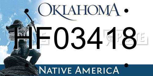 HF03418 Oklahoma License Plate