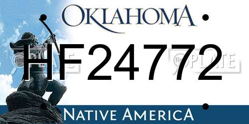 HF24772 Oklahoma License Plate
