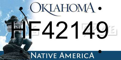 HF42149 Oklahoma License Plate