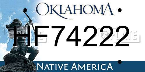 HF74222 Oklahoma License Plate