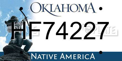 HF74227 Oklahoma License Plate