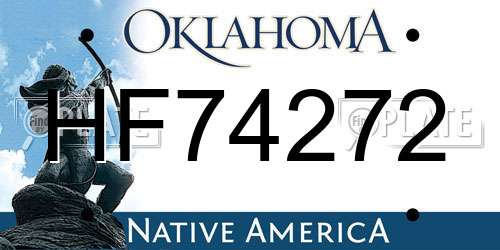 HF74272 Oklahoma License Plate