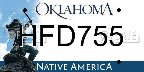 HFD755 Oklahoma License Plate