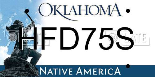 HFD75S Oklahoma License Plate
